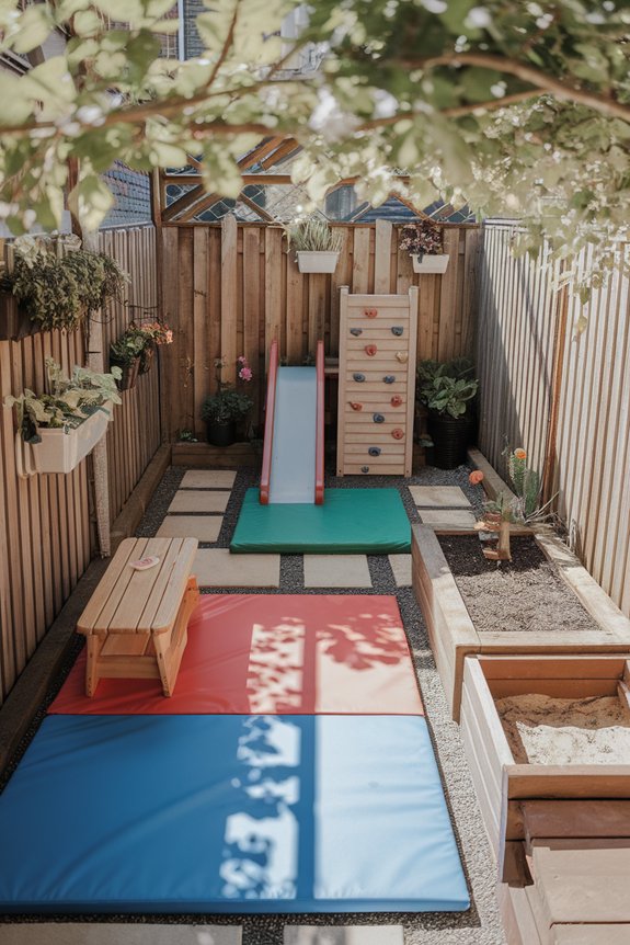 secure small backyard play spaces