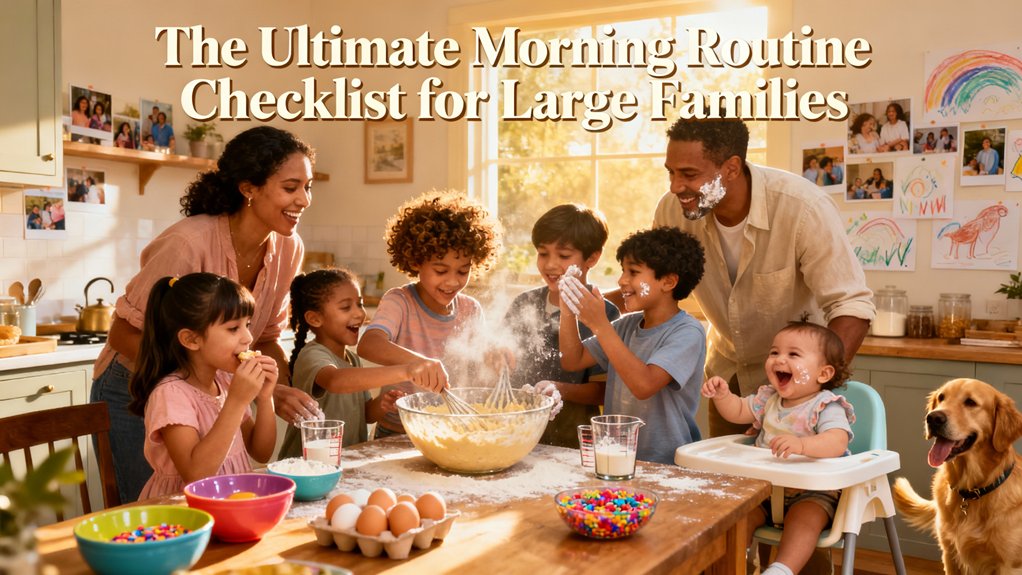 large family morning checklist