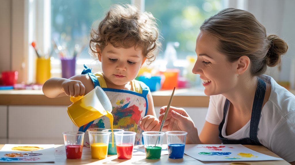 colorful pouring exploration activity