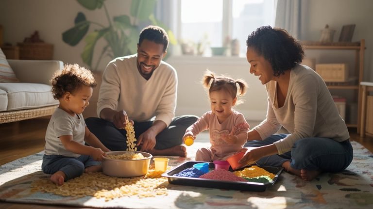 sensory play with household items
