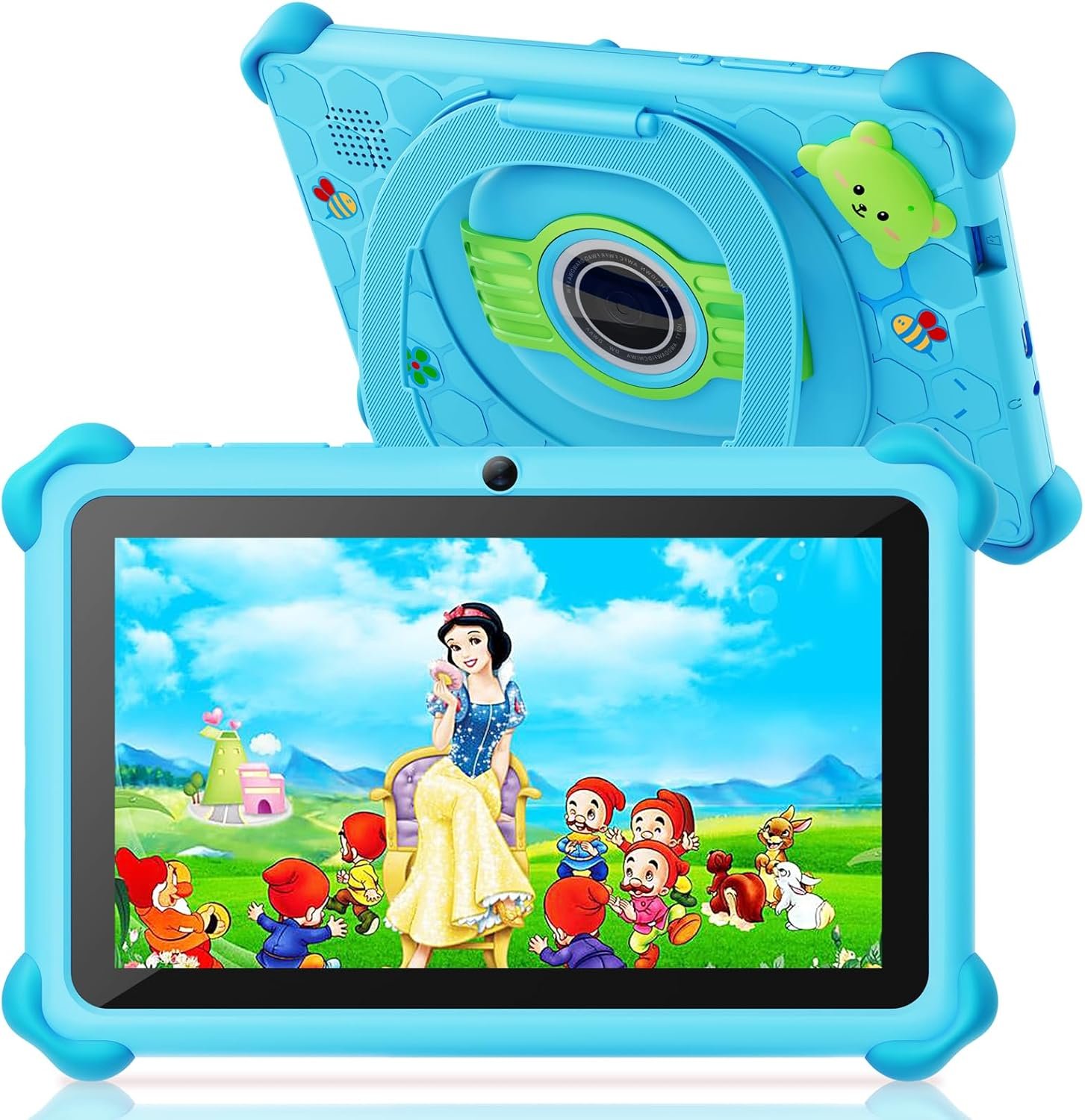 Kids Tablet, 7 inch Tablets for Kids, 32GB Toddler Tablet with Case Included, Parental Control, Dual Camera, GMS, WiFi (Blue)