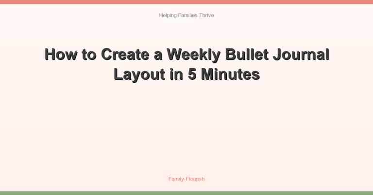 How to Create a Weekly Bullet Journal Layout in 5 Minutes